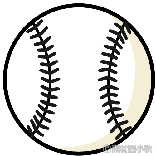 黒い糸の野球ボールのイラスト