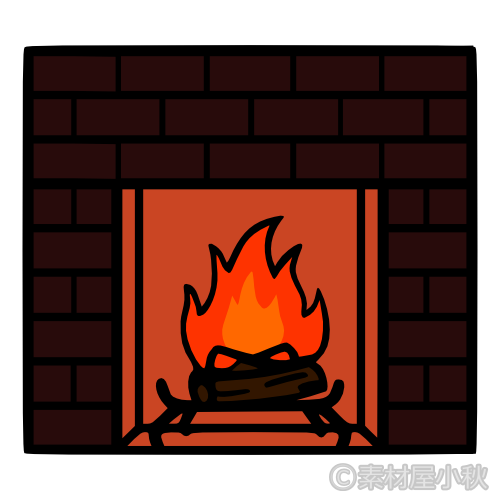 暖炉のイラスト