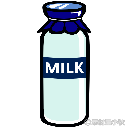 牛乳瓶（青）のイラスト