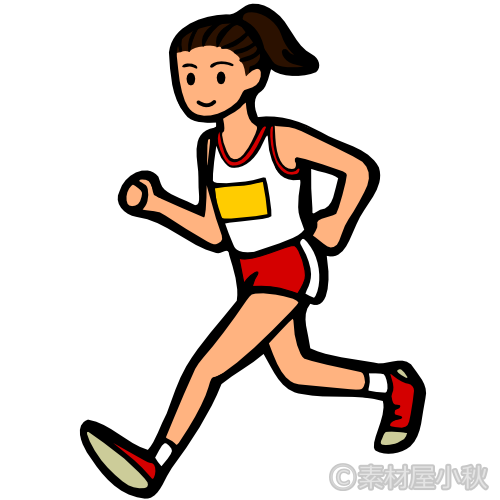 女子マラソン選手のイラスト