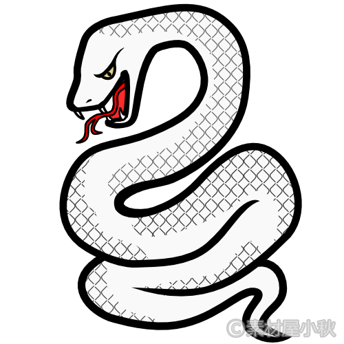 かっこいい白蛇のイラスト