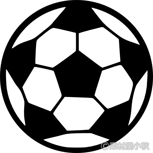 サッカーボール（白黒）のイラスト