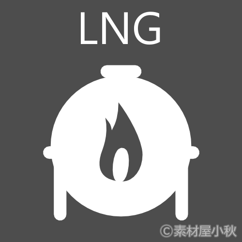 液化天然ガスのアイコン（LNGの文字入り）